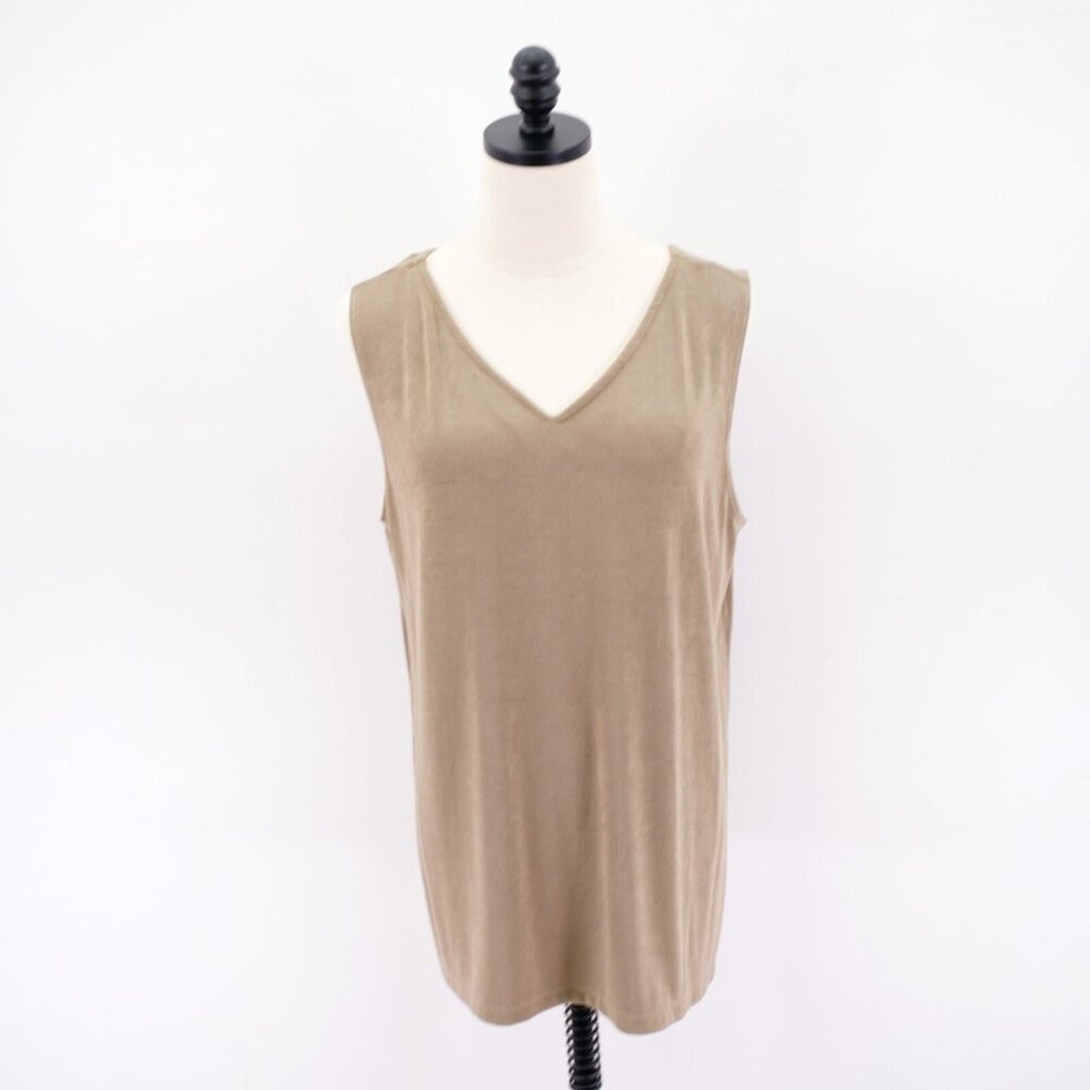 Chico's‎ Green 3 XL Sleeveless V-Neck Stretch Blouse Top